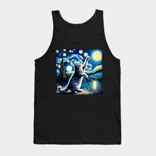 Celestial Cat Tribute Shirt Cosmic Chicness Tank Top